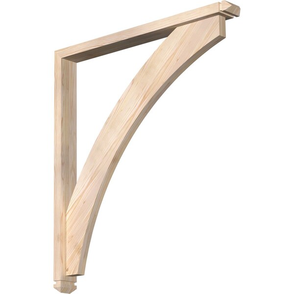 Ekena Millwork Thorton Arts and Crafts Smooth Bracket w/ Offset Brace, Douglas Fir, 3 1/2"W x 34"D x 38"H BKT0402X34X38THR03SDF - main